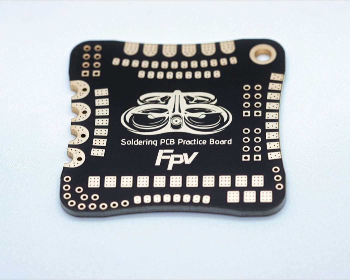 A practice board of the kind used to learn soldering
